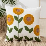 Pillow Cover Factory - Embroidered Flower Modern Minimalist