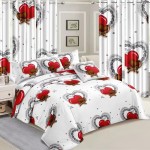 Wedding Set Factory - 3D Heart Printed Soft Fabric 6pcs