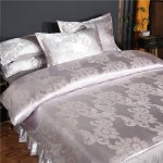 Duvet Cover Supplier - Wholesale 4in1 White Jacquard Satin