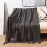 Decorative Blanket Factory - Cozy Textured Solid Tassels