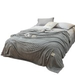 Throw Blanket Factory - Modern Solid Color Striped Plush