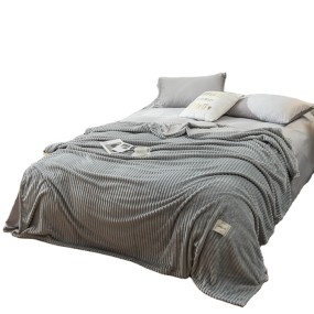 Throw Blanket Factory - Modern Solid Color Striped Plush