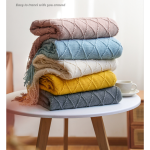 Decorative Blanket Factory - Cozy Textured Solid Tassels