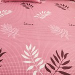 Bed Skirt Manufacturer - Polyester Printed Pink Leaves