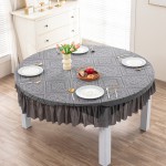 Tablecloth Supplier - Woven Velvet Solid Gray Jacquard