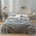 Throw Blanket Factory - Modern Solid Color Striped Plush