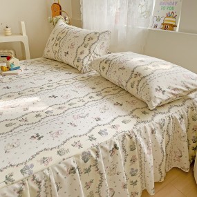 Bed Skirt Manufacturer - 100% Polyester Floral Design