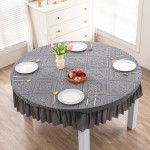 Tablecloth Supplier - Woven Velvet Solid Gray Jacquard