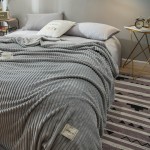 Throw Blanket Factory - Modern Solid Color Striped Plush