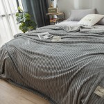 Throw Blanket Factory - Modern Solid Color Striped Plush