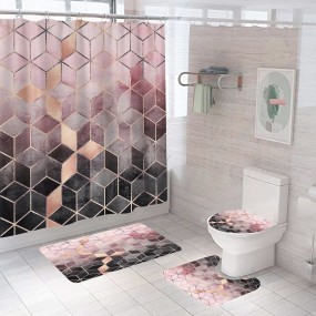 Shower Curtain Manufacturer - 180x180cm 4PCS with Hooks