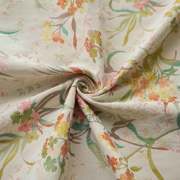Floral Jacquard Fabric Supplier - Small Soft Woven Bouquet