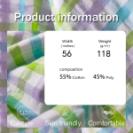 Check Fabric Manufacturer - 118GSM Polyester Cotton Colorful