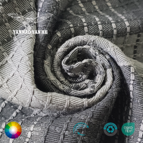 Polyester Cotton Fabric Factory - 210GSM Grey Twill Plaid