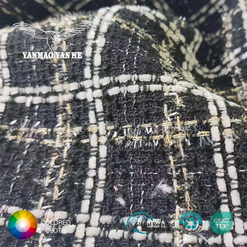 Tweed Fabric Manufacturer - 265GSM Woolen Polyester Plaid