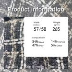 Tweed Fabric Manufacturer - 265GSM Woolen Polyester Plaid