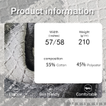 Upholstery Fabric Factory - 210GSM Grey Polyester Cotton