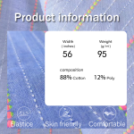 Polyester Cotton Fabric Manufacturer - 96GSM Twill Stripe Blended