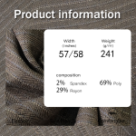 Herringbone Fabric Supplier - 241GSM Spandex Polyester Rayon