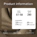 Stretch Fabric Factory - 280GSM Blended Spandex Wool