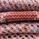 Tweed Fabric Manufacturer - Polyester Wool Blend Pink