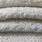 Jacquard Fabric Supplier - 410GSM White Cotton Polyester