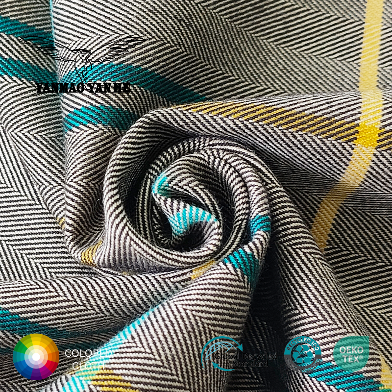 Herringbone Fabric Supplier - 280GSM Blended Woven Stretch