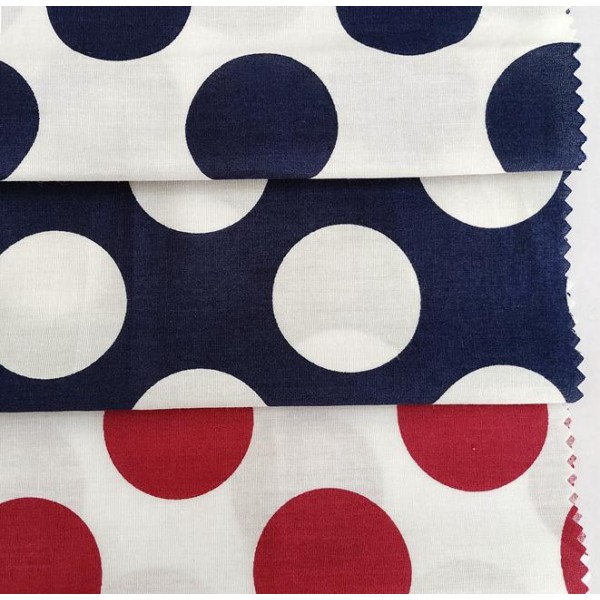 Organic Cotton Fabric Manufacturer - Big Polka Dots Woven