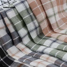 Plaid Linen Fabric Manufacturer - 100% Linen 150GSM Check