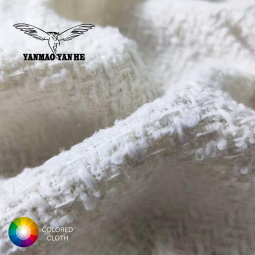 Jacquard Fabric Supplier - 410GSM White Cotton Polyester