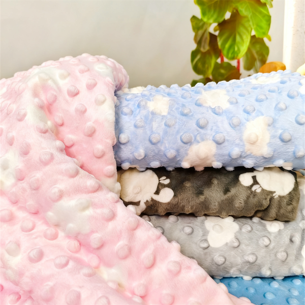 Kids Blanket Supplier - Antibacterial 3D Touch Minky Dot