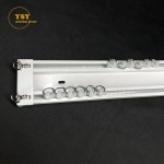 Curtain Bar Supplier - White Double Straight Aluminum Track