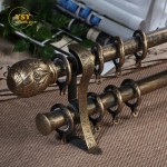 Wood Curtain Rail Factory - Luxury 32mm Aluminum Wood Gold