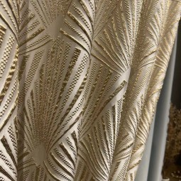 Gold Jacquard Curtain Manufacturer - High-End Fan-Shaped Relief
