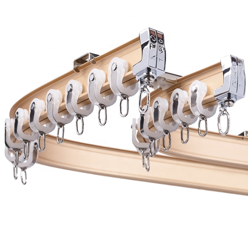 Flexible Tracks Supplier - Bendable Gold Pleat Curtains