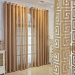 Grommet Curtains Manufacturer - Brown Jacquard Printed Striped