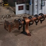 Wood Curtain Rail Factory - Luxury 32mm Aluminum Wood Gold