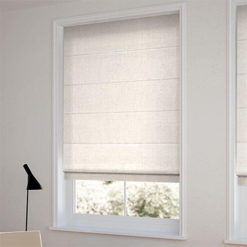 Roman Blinds Supplier - Custom Size Linen Fabric Cordless