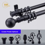 Metallic Curtain Poles Factory - Living Room Simple Long White