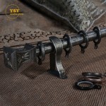 Wood Curtain Rail Factory - Luxury 32mm Aluminum Wood Gold