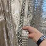 Gold Jacquard Curtain Manufacturer - High-End Fan-Shaped Relief