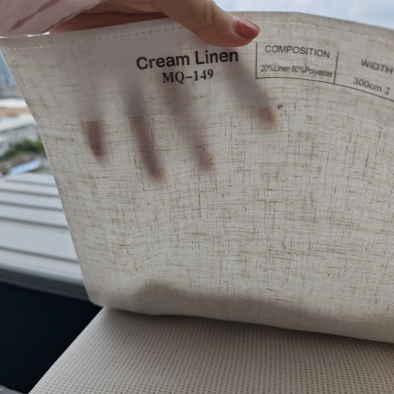 Pinch Pleated Sheer Factory - Roll Beige Linen Blend