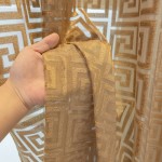 Grommet Curtains Manufacturer - Brown Jacquard Printed Striped