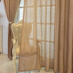 Grommet Curtains Manufacturer - Brown Jacquard Printed Striped