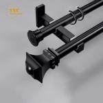 Aluminum Drapes Pipe Supplier - Black Poles L U Window