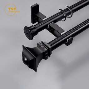 Aluminum Drapes Pipe Supplier - Black Poles L U Window