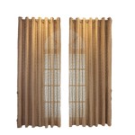 Grommet Curtains Manufacturer - Brown Jacquard Printed Striped