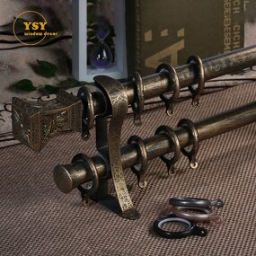 Wood Curtain Rail Factory - Luxury 32mm Aluminum Wood Gold