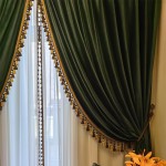Velvet Curtains Factory - Dark Green Retro Tassel Edge