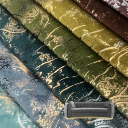 Printed Velvet Supplier - Factory Direct Knitted Gold Print